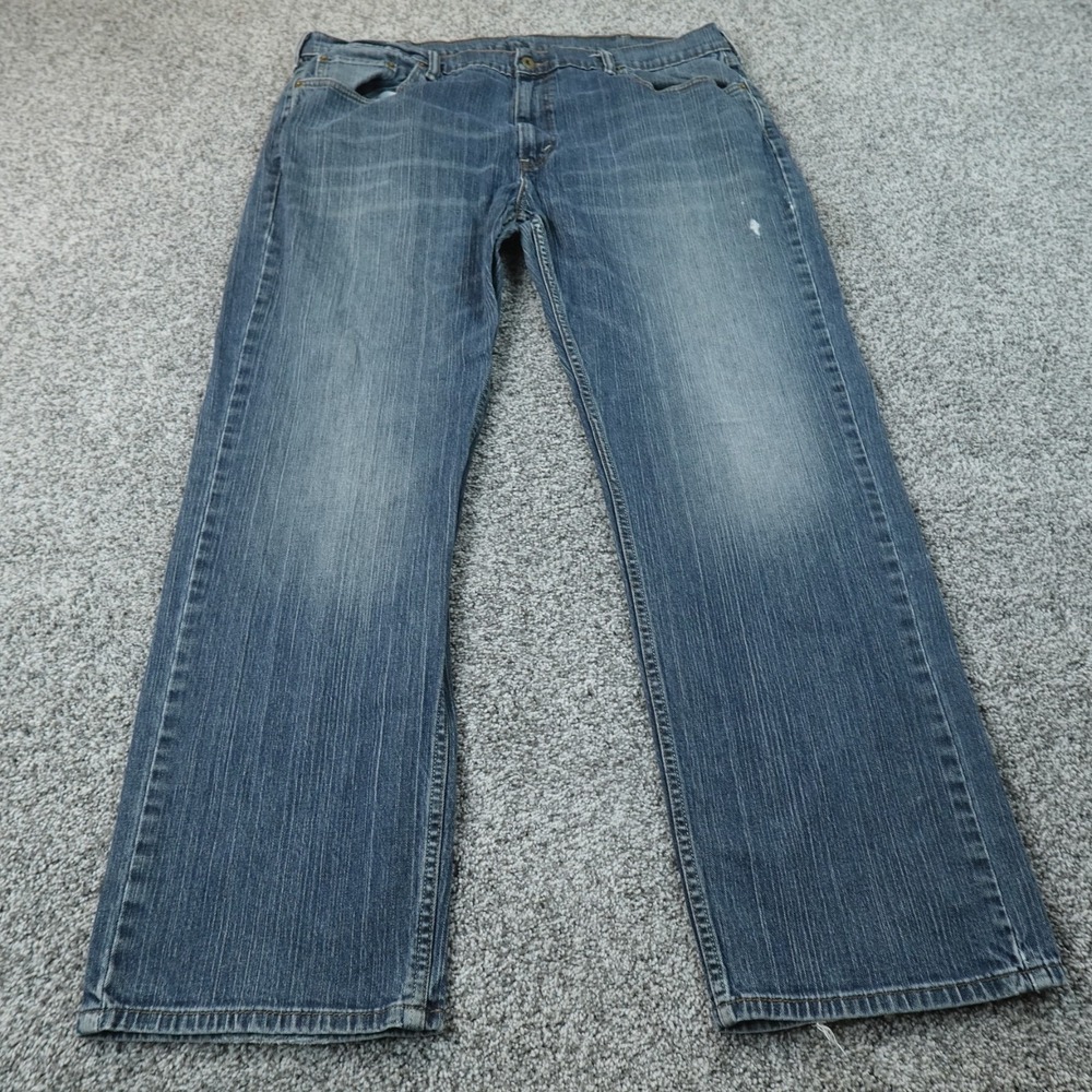 Levis Jeans Mens 42X32 Dark Blue Denim Pants 559 Relaxed Straight Stretch Fade